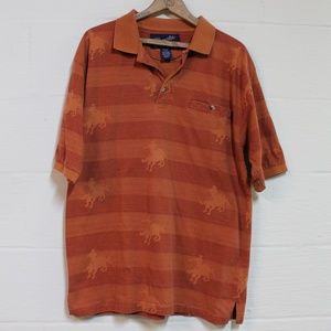 Vintage Wrangler Western Horse Pattern Polo (L)